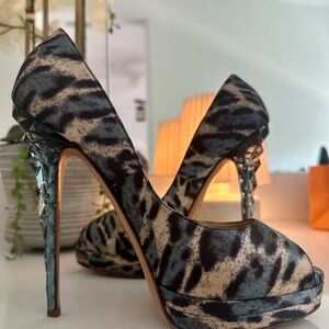 Stylish Leopard Print Peep Toe Heels